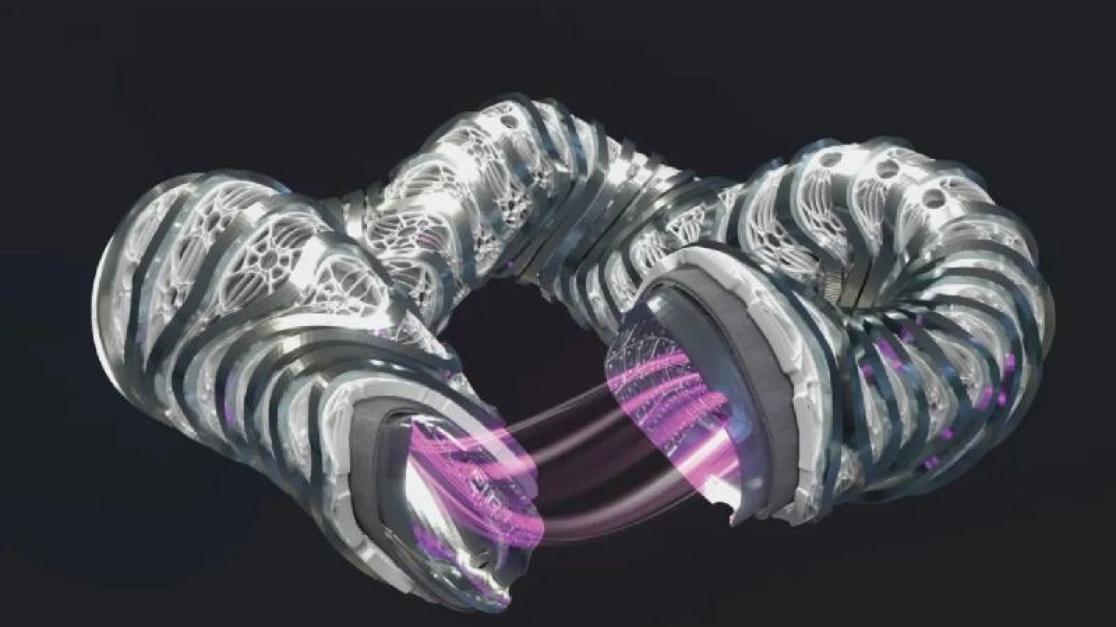 This is a rendering of Type One Energy Group’s fusion stellarator.