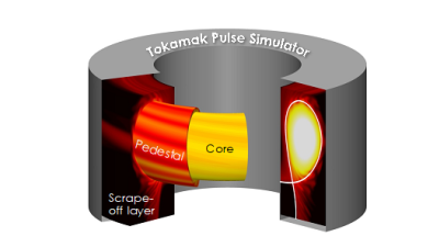 Schematic of tokamak core-pedestal-boundary regions 
