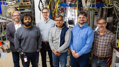 PPPL physicists (left to right) George Wilkie, Anurag Maan, Nate Ferraro, Santanu Banerjee, Dennis Boyle and Richard Majeski