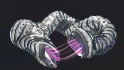 This is a rendering of Type One Energy Group’s fusion stellarator.