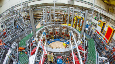 An overhead photo of the National Spherical Torus Experiment-Upgrade (NSTX-U)