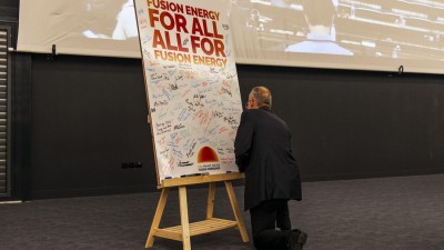 Signatures on the "Fusion energy for all, all for fusion energy!" poster