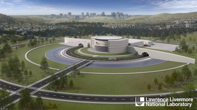 Artist’s rendering of a possible inertial fusion energy power plant.