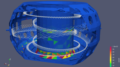 The IonOrb code generates a heat map of deposited high energy particles onto the walls of the DIII-D tokamak