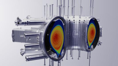 Tungsten density profile in the German tokamak ASDEX-U. Tungsten walls in devices like this can release tungsten particles into the core plasma, which helps researchers study plasma behavior.
